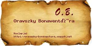 Oravszky Bonaventúra névjegykártya